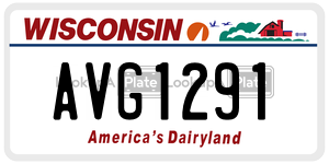 AVG1291  license plate in WI