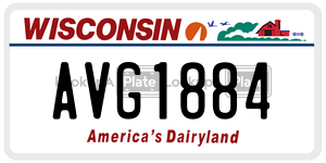 AVG1884 license plate in Wisconsin