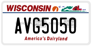 AVG5050 license plate in Wisconsin