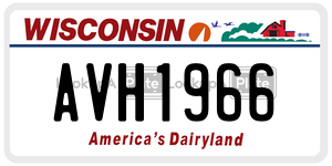 AVH1966  license plate in WI