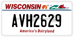 AVH2629  license plate in WI