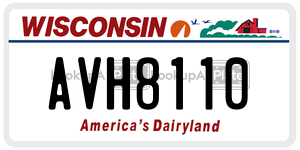 AVH8110  license plate in WI