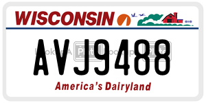 AVJ9488  license plate in WI