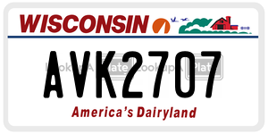 AVK2707  license plate in WI