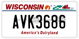 AVK3686  license plate in WI