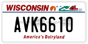 AVK6610  license plate in WI