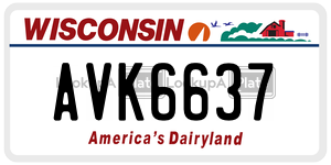 AVK6637  license plate in WI