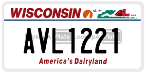 AVL1221  license plate in WI