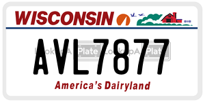 AVL7877  license plate in WI
