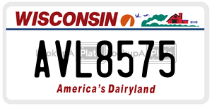 AVL8575  license plate in WI