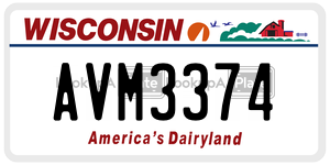 AVM3374  license plate in WI