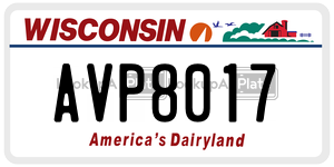 AVP8017  license plate in WI