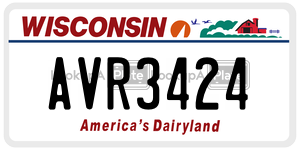 AVR3424  license plate in WI