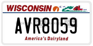 AVR8059 license plate in Wisconsin