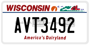 AVT3492  license plate in WI