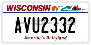AVU2332  license plate in WI