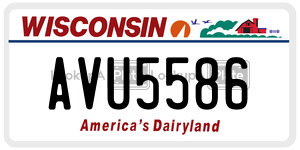 AVU5586  license plate in WI