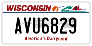 AVU6829  license plate in WI