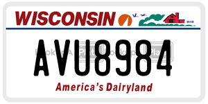 AVU8984  license plate in WI
