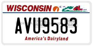 AVU9583 license plate in Wisconsin