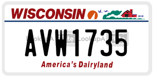 AVW1735 license plate in Wisconsin