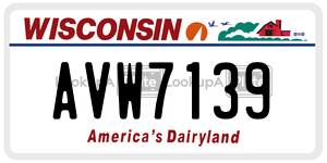 AVW7139  license plate in WI