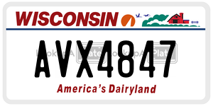 AVX4847  license plate in WI