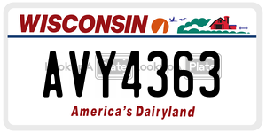 AVY4363  license plate in WI