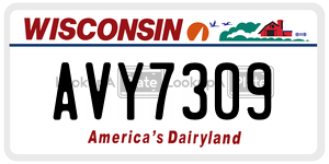 AVY7309  license plate in WI