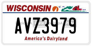 AVZ3979  license plate in WI