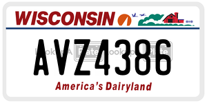 AVZ4386 license plate in Wisconsin