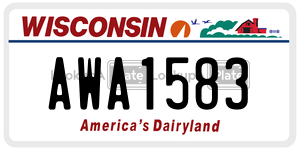 AWA1583  license plate in WI