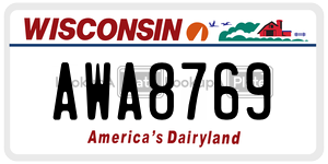 AWA8769  license plate in WI