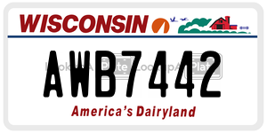 AWB7442  license plate in WI