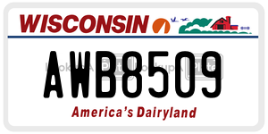 AWB8509  license plate in WI