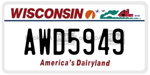 AWD5949  license plate in WI