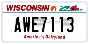 AWE7113  license plate in WI