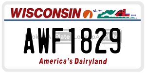 AWF1829 license plate in Wisconsin