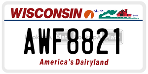 AWF8821  license plate in WI