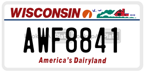 AWF8841  license plate in WI