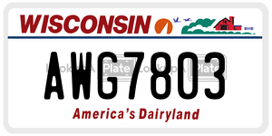 AWG7803  license plate in WI