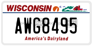 AWG8495 license plate in Wisconsin