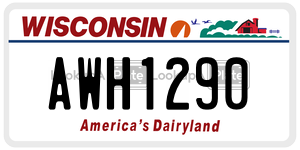 AWH1290 license plate in Wisconsin