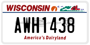 AWH1438 license plate in Wisconsin