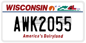 AWK2055  license plate in WI