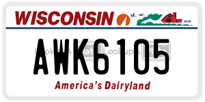 AWK6105  license plate in WI