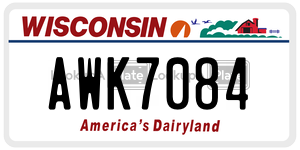 AWK7084  license plate in WI