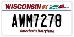 AWM7278  license plate in WI