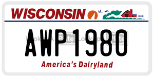 AWP1980  license plate in WI