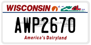 AWP2670  license plate in WI